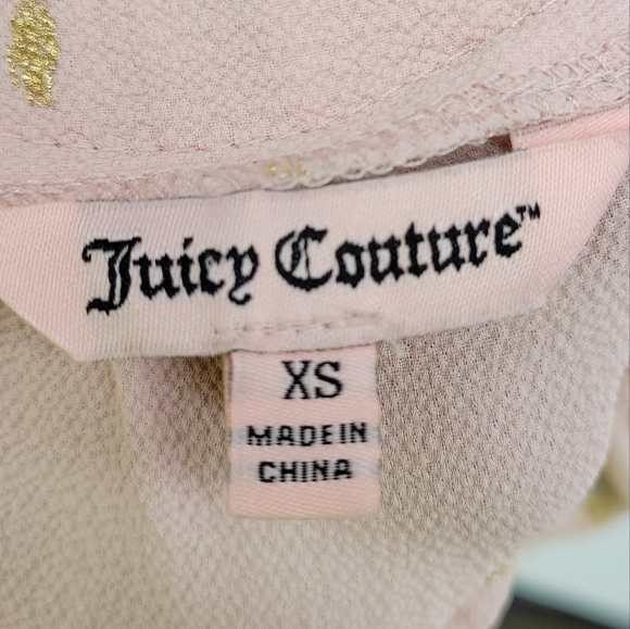 JUICY COUTURE Dress Midi Pink Gold Peachskin Foiled Cinched Halter Medium Sz XS - Picture 3 of 12